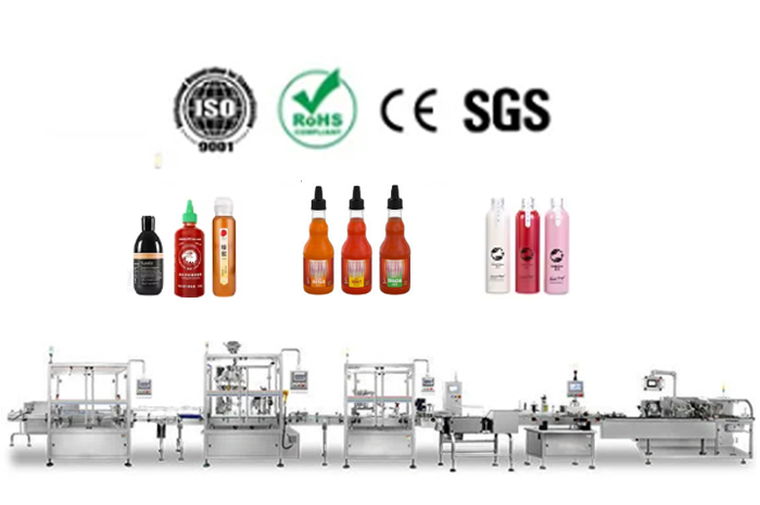 Automatic six-head magnetic pump liquid filling machine 1-liter small glass bottle filling machine with conveyor