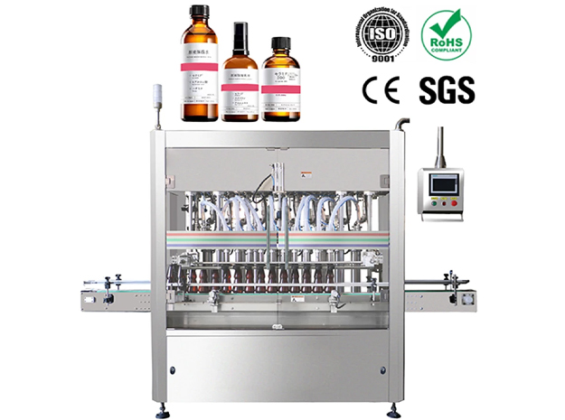 Automatic liquid filling machine for engine lubricating oil motors and automotive fluid bottles